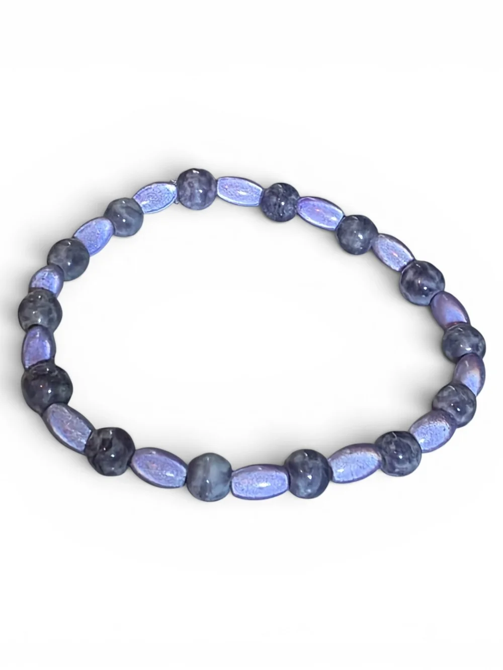 Handmade Purple Beaded Stretch Bracelet